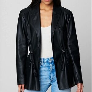Blank vegan leather blazer